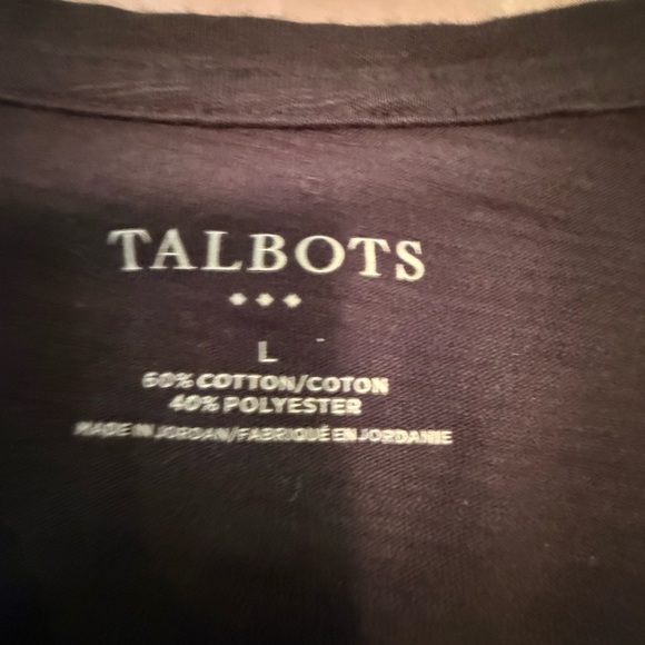 Talbots Black V-neck Short Sleeve Tee Size Large - Picture 4 of 6